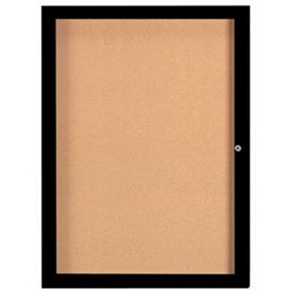 Aarco Aarco Products DCC4836RIBK 36 in. W x 48 in. H Illuminated Enclosed Bulletin Board - Black DCC4836RIBK